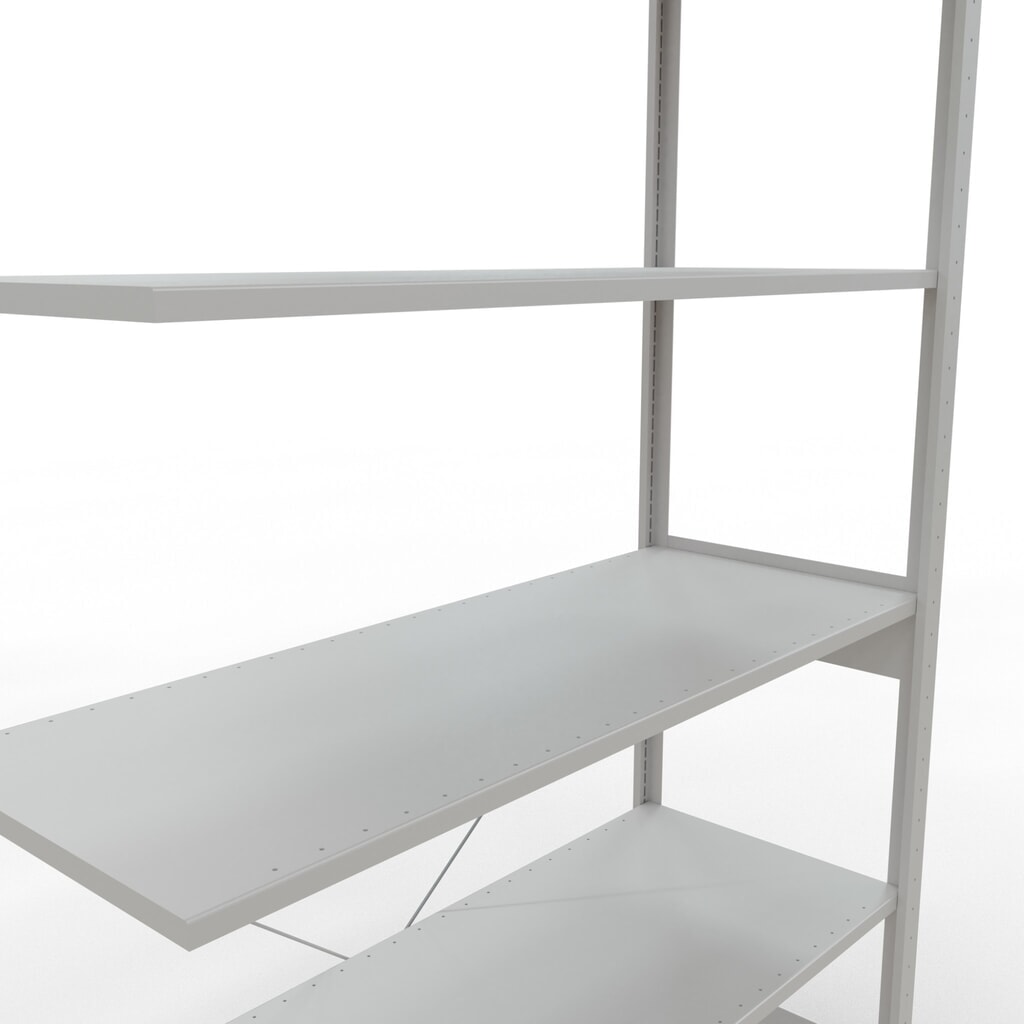 Número de imagen del producto 5: Estantería de cargas pequeñas SCHULTE, módulo adicional, carga por estante 150 kg, gris luminoso, H x An x Fo 2.500 x 1.300 x 500 mm