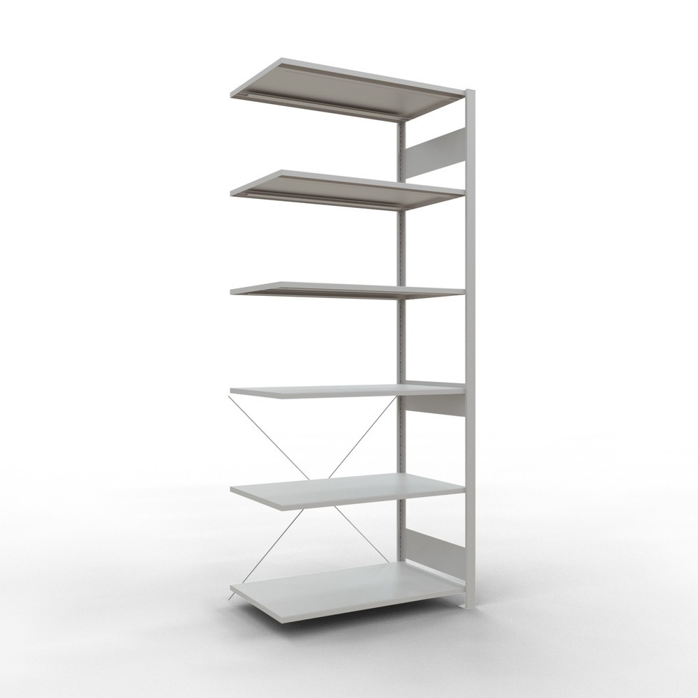Imagen del producto: Estantería de cargas pequeñas SCHULTE, módulo adicional, carga por estante 150 kg, gris luminoso, H x An x Fo 2.500 x 1.000 x 600 mm