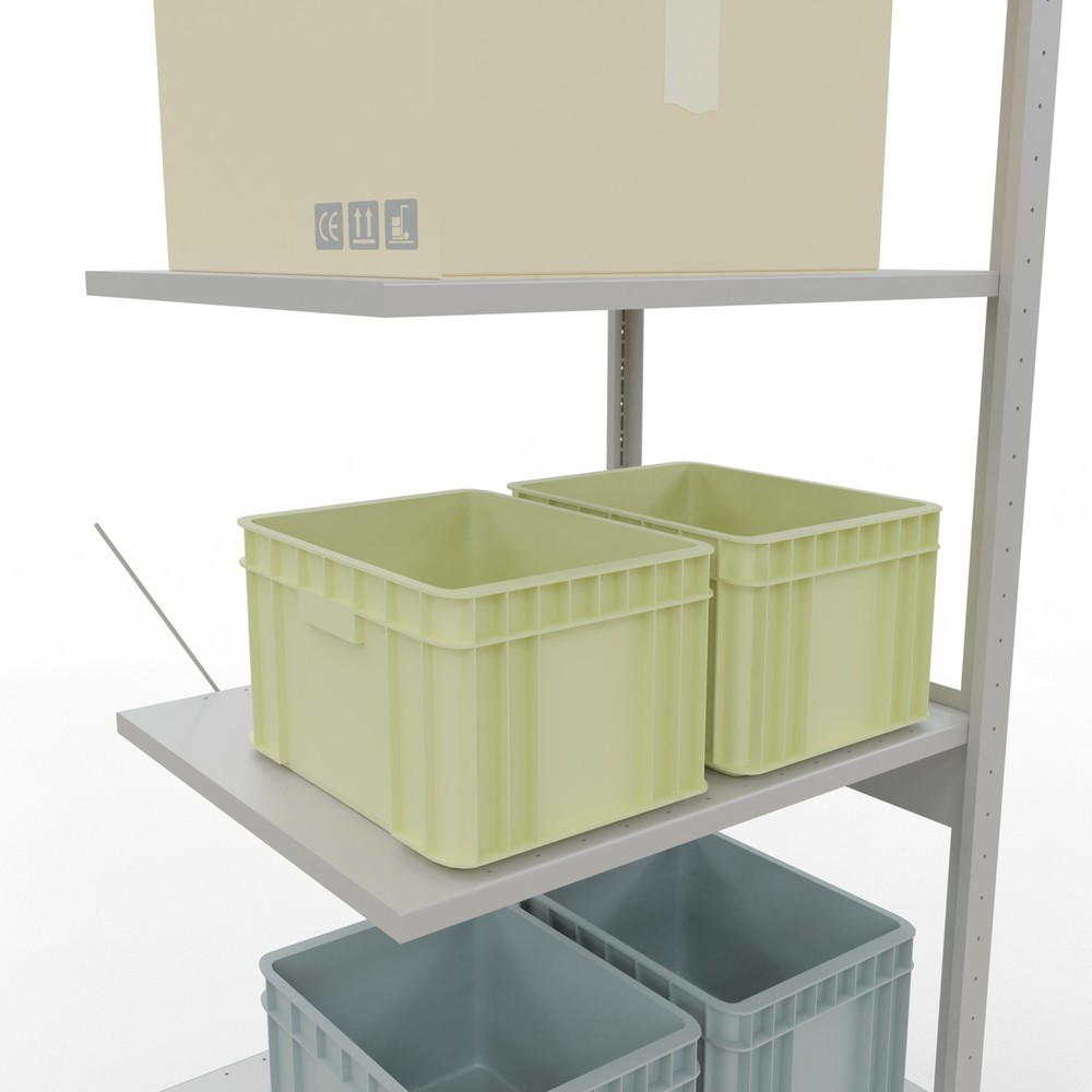 Número de imagen del producto 4: estantería de cargas pequeñas SCHULTE, módulo adicional, carga por estante 150 kg, gris claro, alto H x An x F 2.500 x 750 x 600 mm