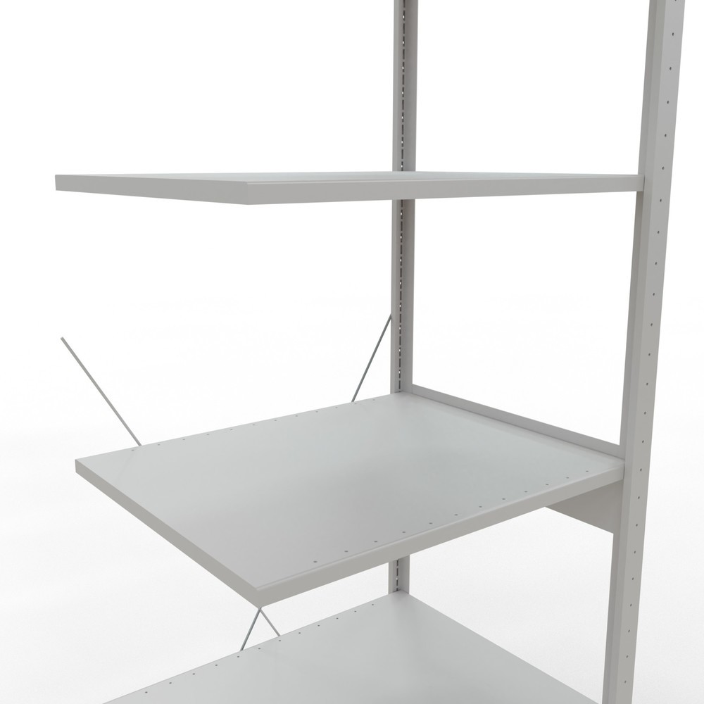 Número de imagen del producto 5: estantería de cargas pequeñas SCHULTE, módulo adicional, carga por estante 150 kg, gris claro, alto H x An x F 2.500 x 750 x 600 mm