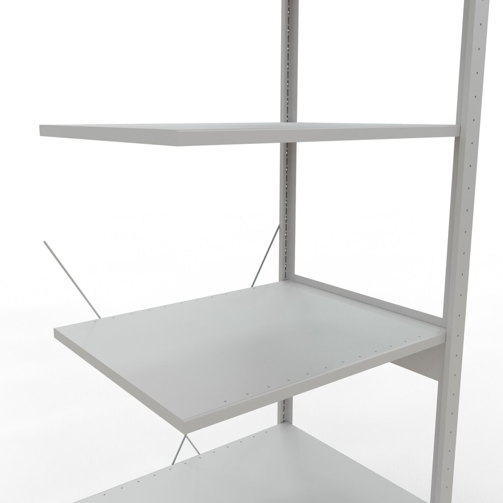Número de imagen del producto 5: estantería de cargas pequeñas SCHULTE, módulo adicional, carga por estante 150 kg, gris claro, alto H x An x F 2.500 x 750 x 600 mm