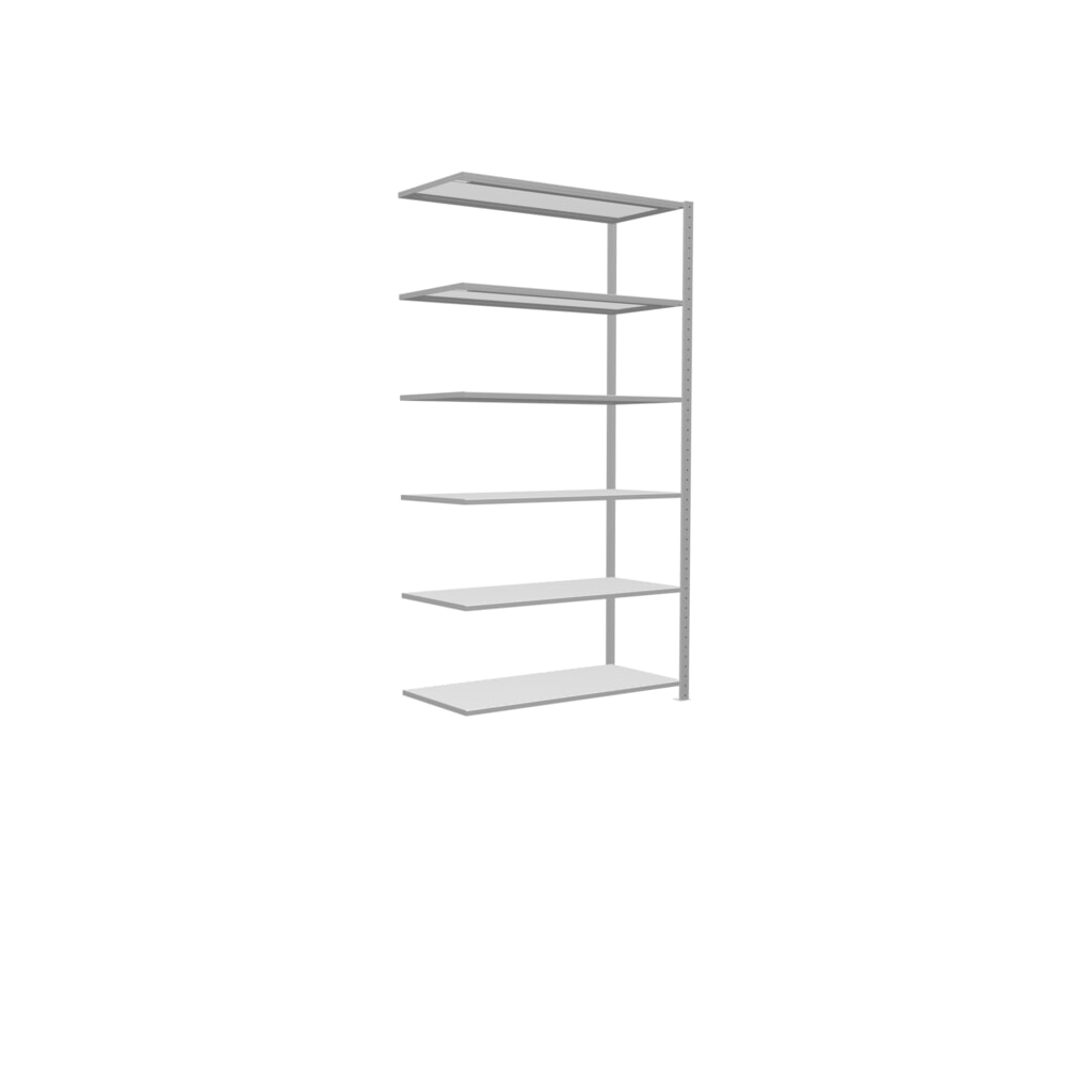 Número de imagen del producto 2: Estantería de cargas pequeñas SCHULTE, módulo adicional, carga por estante 150 kg, gris luminoso, H x An x Fo 2.500 x 1.300 x 600 mm