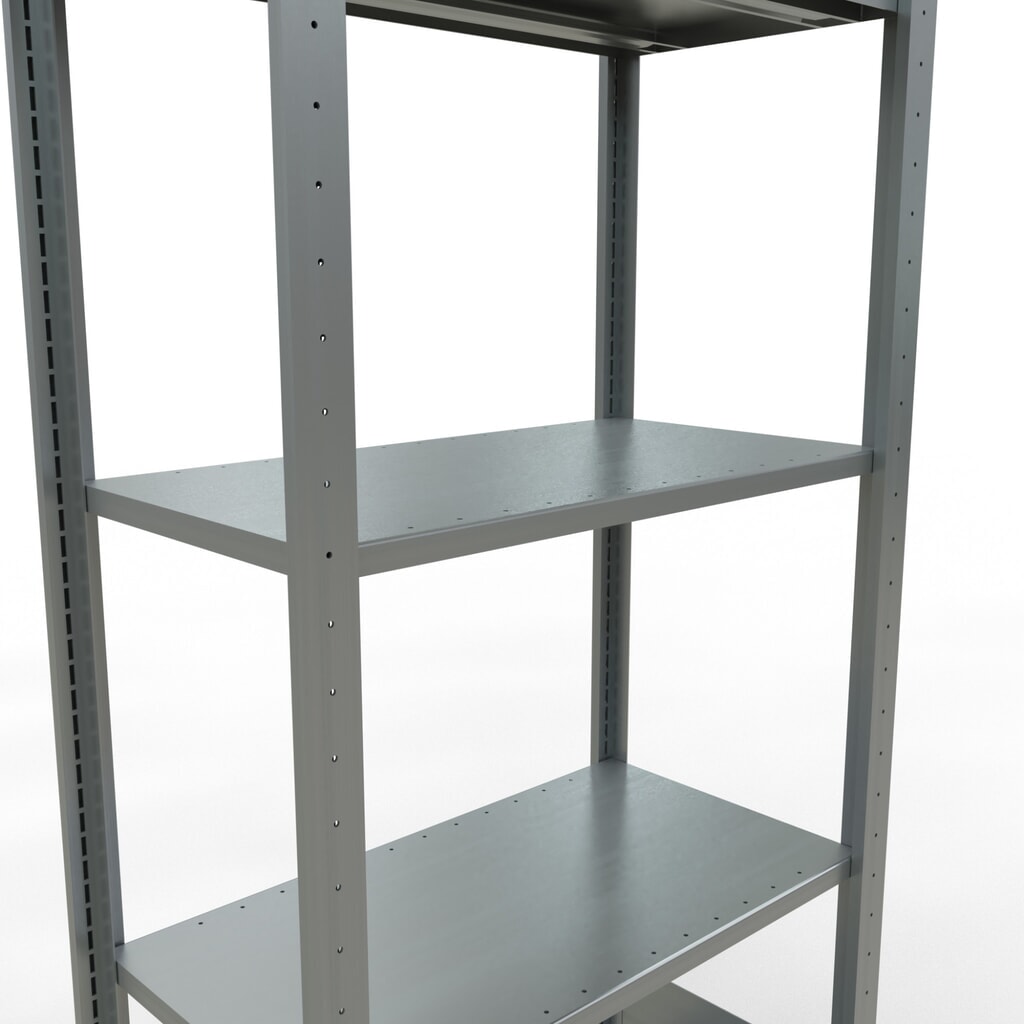 Número de imagen del producto 4: Estantería de cargas pequeñas SCHULTE galvanizada con 5 estantes de chapa de acero, carga por estante 150 kg, HxAxF 2.000 x 810 x 436 mm