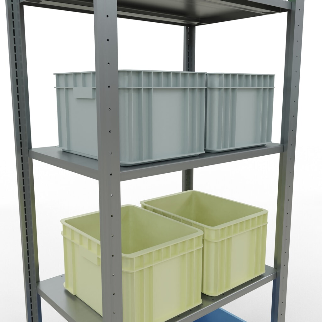 Estantería de cargas pequeñas SCHULTE galvanizada con 5 estantes de chapa de acero, carga por estante 150 kg, HxAxF 2.000 x 810 x 536 mm Número de imagen del producto 3: Estantería de cargas pequeñas SCHULTE galvanizada con 5 estantes de chapa de acero, carga por estante 150 kg, HxAxF 2.000 x 810 x 536 mm