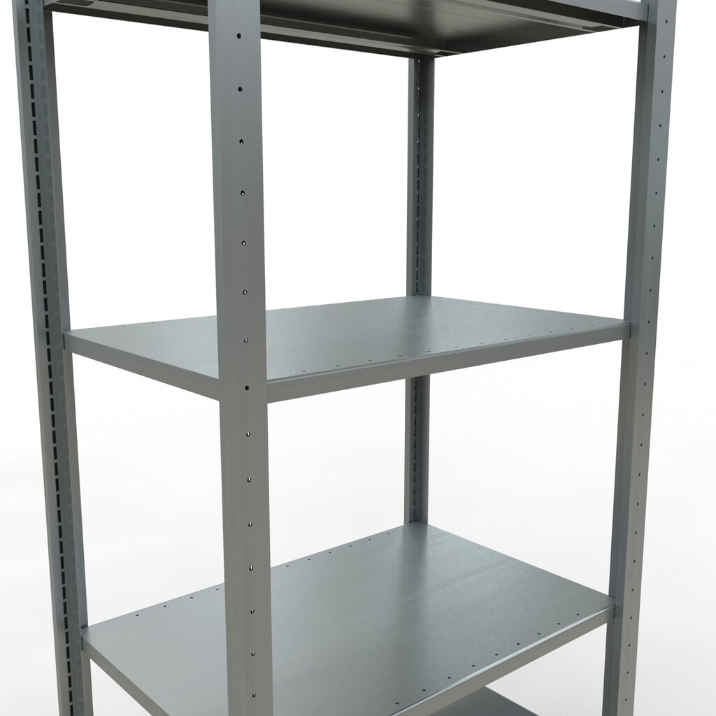 Número de imagen del producto 4: Estantería de cargas pequeñas SCHULTE galvanizada con 5 estantes de chapa de acero, carga por estante 150 kg, HxAxF 2.000 x 810 x 536 mm