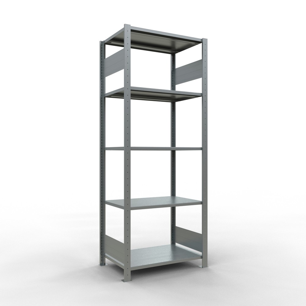 Imagen del producto: Estantería de cargas pequeñas SCHULTE galvanizada con 5 estantes de chapa de acero, carga por estante 150 kg, HxAxF 2.000 x 810 x 536 mm