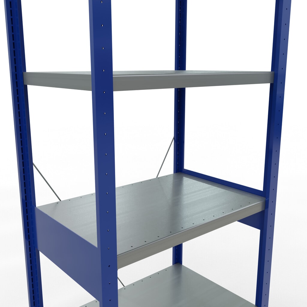 Estantería de cargas pequeñas SCHULTE azul genciana/galvanizada, carga por estante 250 kg, HxAxF 2.500 x 810 x 536 mm Número de imagen del producto 5: Estantería de cargas pequeñas SCHULTE azul genciana/galvanizada, carga por estante 250 kg, HxAxF 2.500 x 810 x 536 mm
