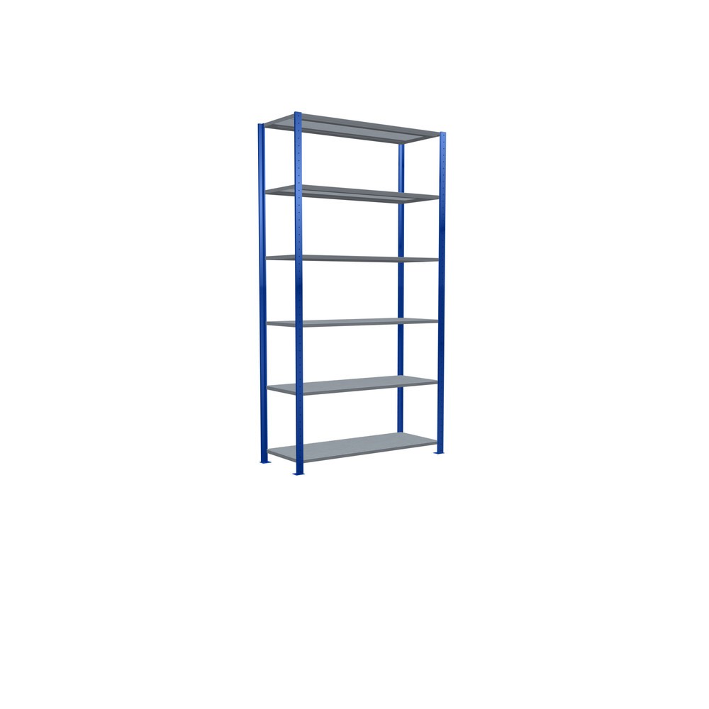 Número de imagen del producto 2: Estantería de cargas pequeñas SCHULTE azul genciana/galvanizada, carga por estante 250 kg, HxAxF 2.500 x 1.360 x 536 mm