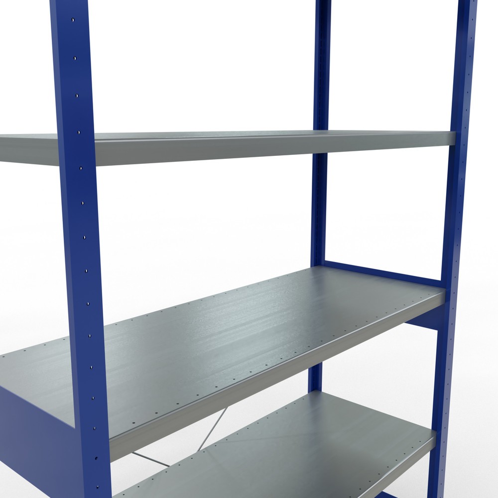 Número de imagen del producto 5: Estantería de cargas pequeñas SCHULTE azul genciana/galvanizada, carga por estante 250 kg, HxAxF 2.500 x 1.360 x 536 mm
