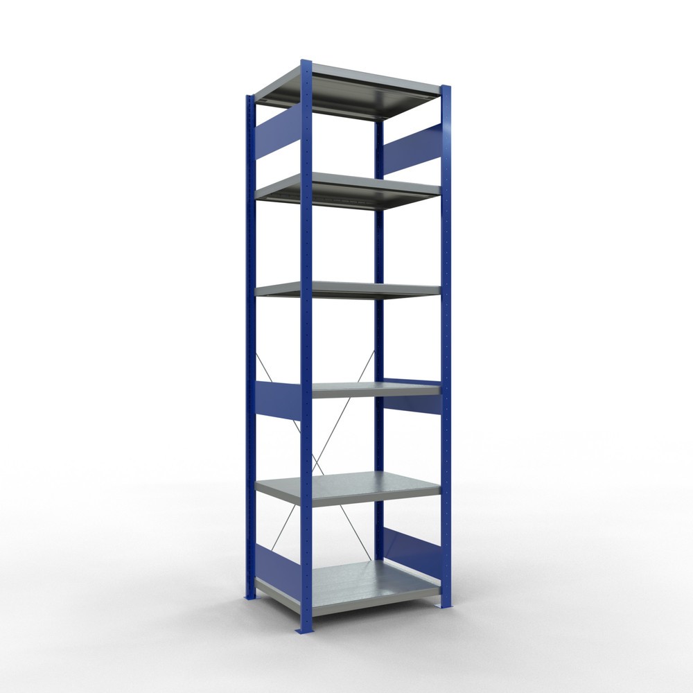 Imagen del producto: Estantería de cargas pequeñas SCHULTE azul genciana/galvanizada, carga por estante 250 kg, HxAxF 2.500 x 810 x 636 mm