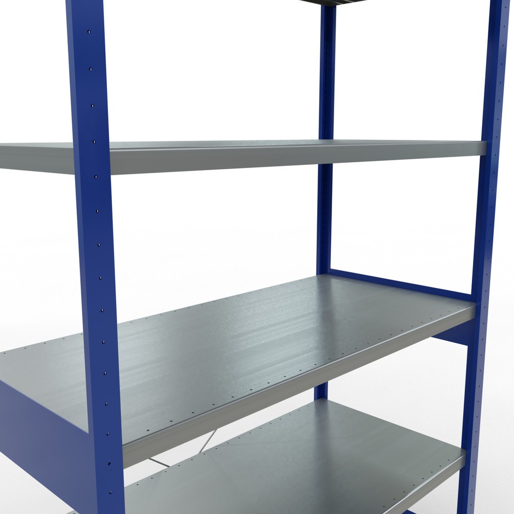 Número de imagen del producto 5: Estantería de cargas pequeñas SCHULTE azul genciana/galvanizada, carga por estante 250 kg, HxAxF 2.500 x 1.360 x 636 mm