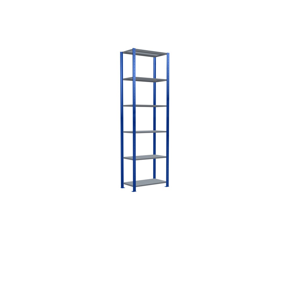 Número de imagen del producto 2: Estantería de cargas pequeñas SCHULTE azul genciana/galvanizada, carga por estante 150 kg, HxAxF 2.500 x 810 x 436 mm