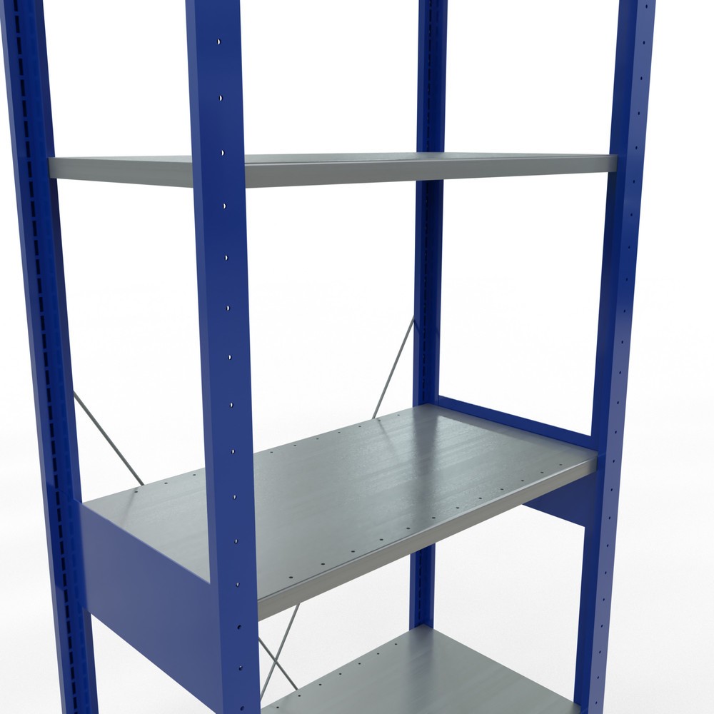 Número de imagen del producto 5: Estantería de cargas pequeñas SCHULTE azul genciana/galvanizada, carga por estante 150 kg, HxAxF 2.500 x 810 x 436 mm