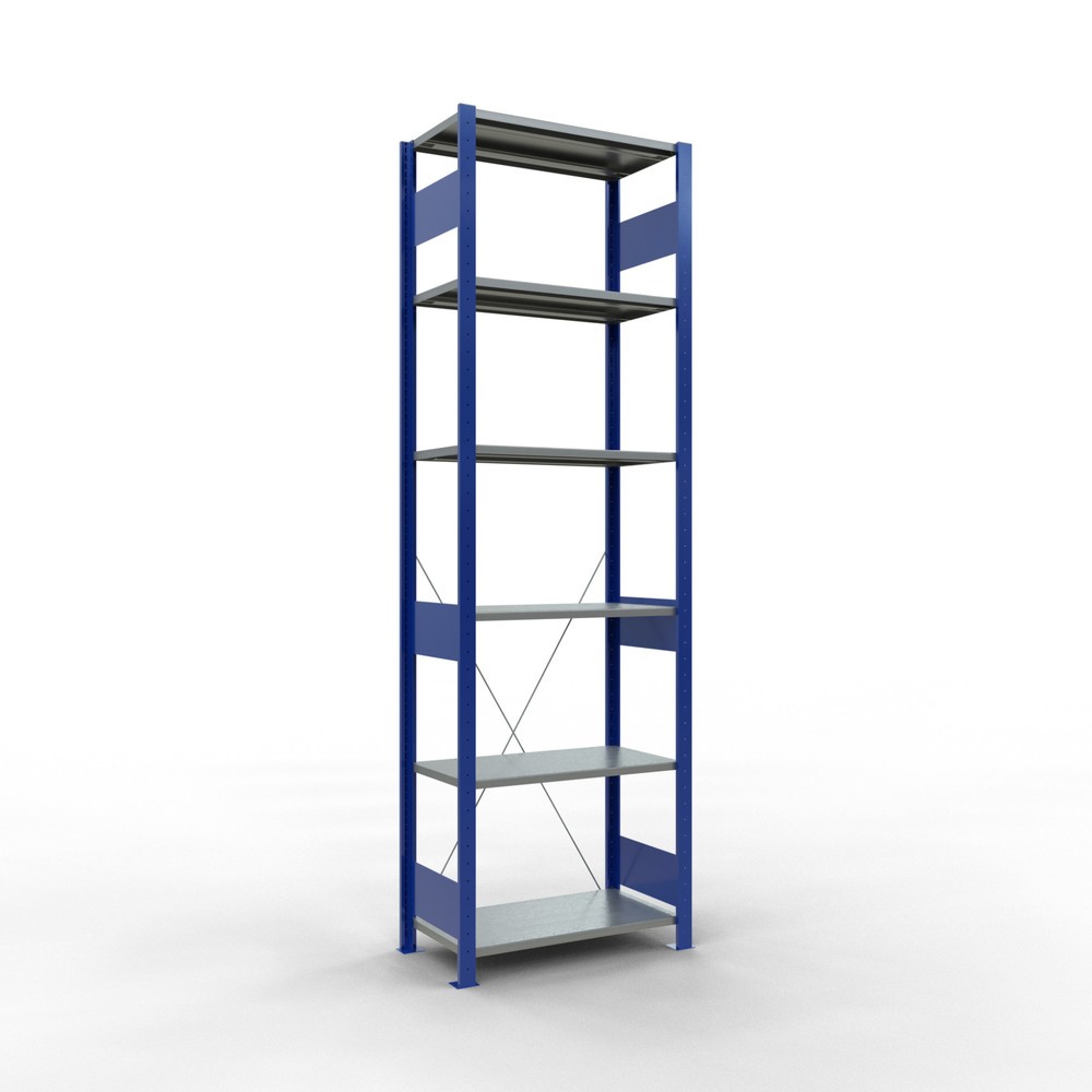 Imagen del producto: Estantería de cargas pequeñas SCHULTE azul genciana/galvanizada, carga por estante 150 kg, HxAxF 2.500 x 810 x 436 mm