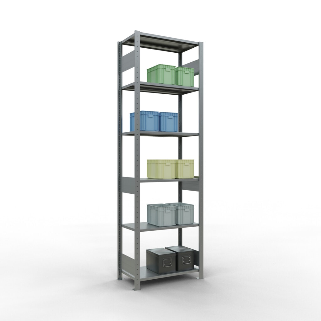 Estantería de cargas pequeñas SCHULTE galvanizada, carga por estante 150 kg, HxAxF 2.500 x 810 x 436 mm Número de imagen del producto 2: Estantería de cargas pequeñas SCHULTE galvanizada, carga por estante 150 kg, HxAxF 2.500 x 810 x 436 mm