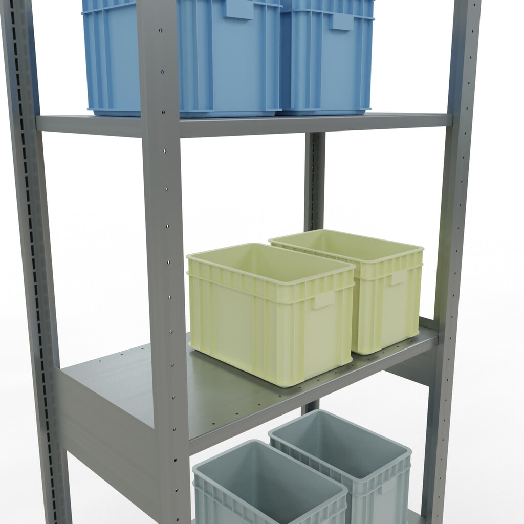 Estantería de cargas pequeñas SCHULTE galvanizada, carga por estante 150 kg, HxAxF 2.500 x 810 x 436 mm Número de imagen del producto 3: Estantería de cargas pequeñas SCHULTE galvanizada, carga por estante 150 kg, HxAxF 2.500 x 810 x 436 mm