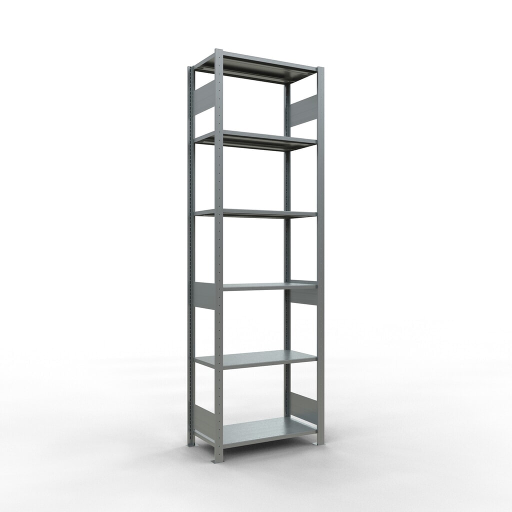 Estantería de cargas pequeñas SCHULTE galvanizada, carga por estante 150 kg, HxAxF 2.500 x 810 x 436 mm Imagen del producto: Estantería de cargas pequeñas SCHULTE galvanizada, carga por estante 150 kg, HxAxF 2.500 x 810 x 436 mm