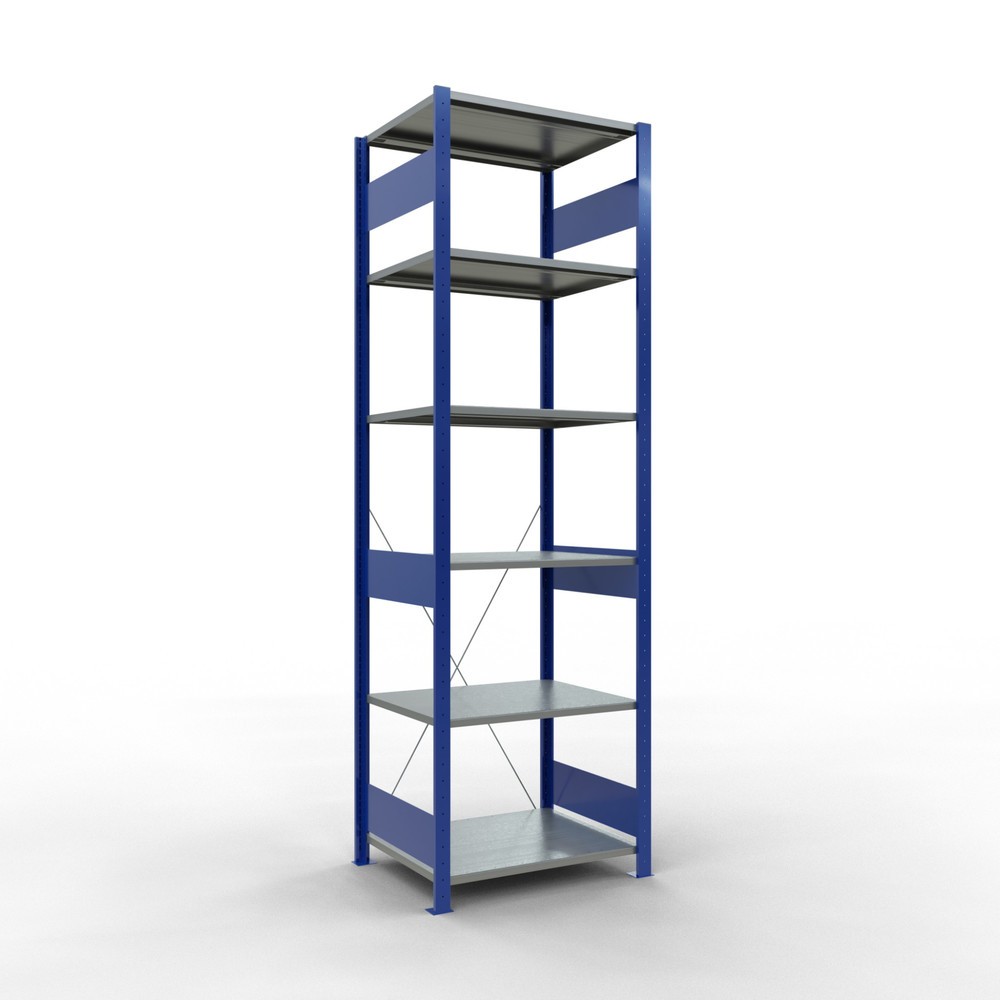 Imagen del producto: Estantería de cargas pequeñas SCHULTE azul genciana/galvanizada, carga por estante 150 kg, HxAxF 2.500 x 810 x 636 mm