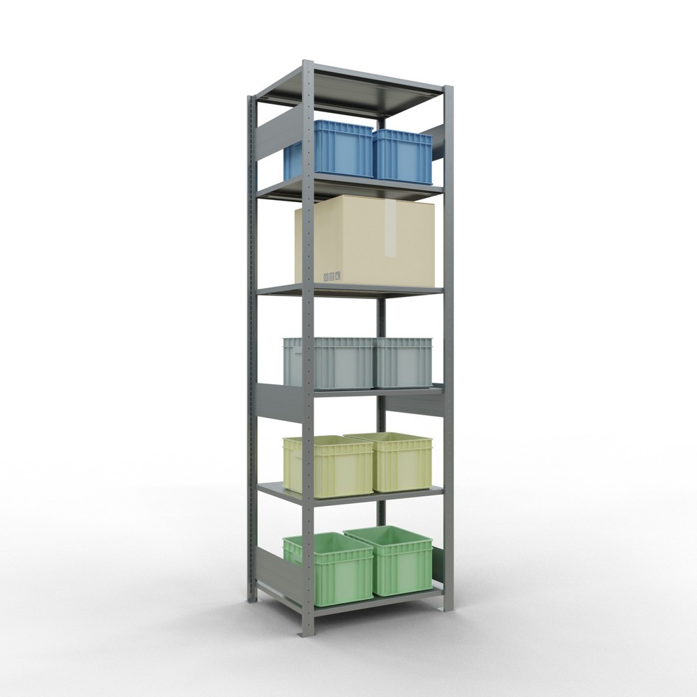 Número de imagen del producto 2: Estantería de cargas pequeñas SCHULTE galvanizada, carga por estante 150 kg, HxAxF 2.500 x 810 x 636 mm
