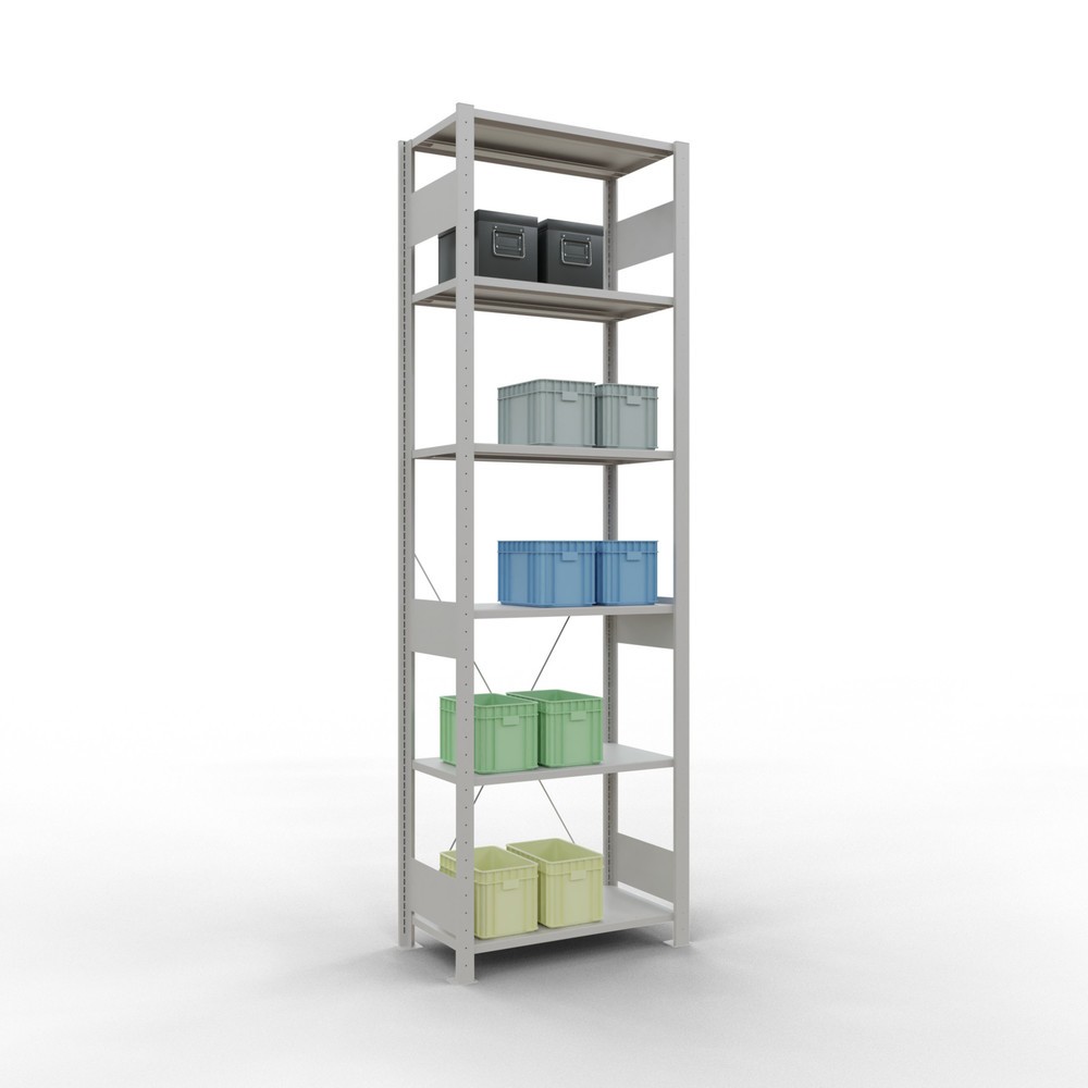 Número de imagen del producto 3: Estantería de cargas pequeñas SCHULTE gris claro, carga por estante 150 kg, HxAxF 2.500 x 810 x 436 mm