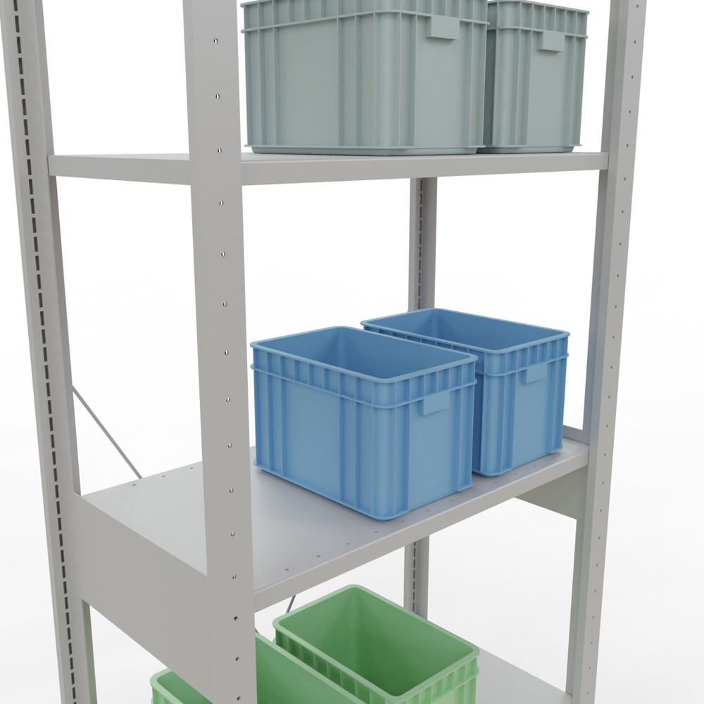 Número de imagen del producto 4: Estantería de cargas pequeñas SCHULTE gris claro, carga por estante 150 kg, HxAxF 2.500 x 810 x 436 mm