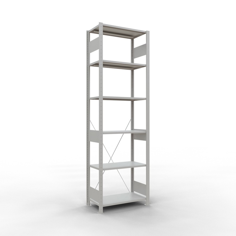 Número de imagen del producto 1: Estantería de cargas pequeñas SCHULTE gris claro, carga por estante 150 kg, HxAxF 2.500 x 810 x 436 mm