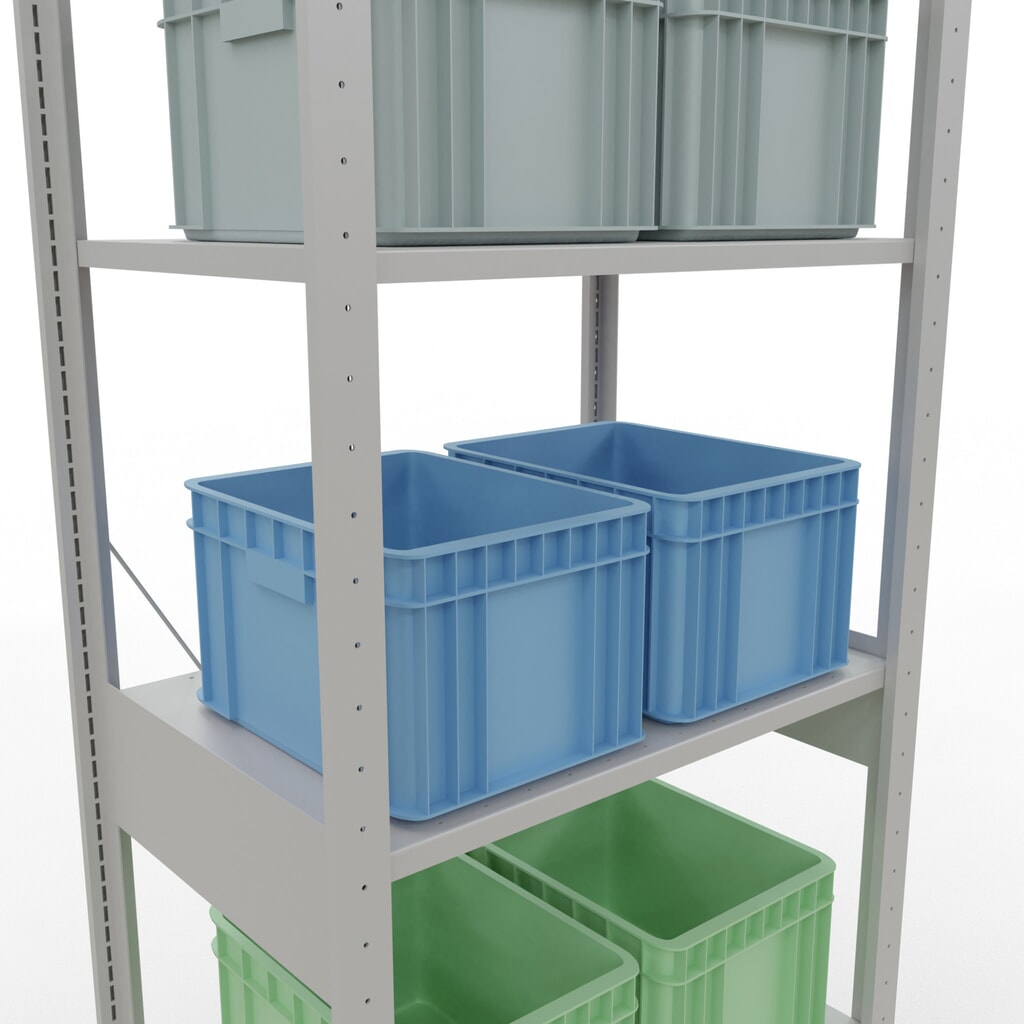 Número de imagen del producto 4: Estantería de cargas pequeñas SCHULTE gris claro, carga por estante 150 kg, HxAxF 2.500 x 810 x 536 mm