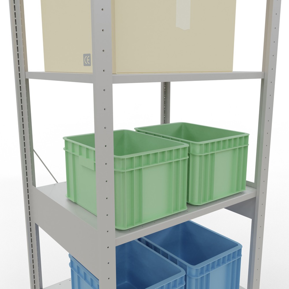 Número de imagen del producto 4: Estantería de cargas pequeñas SCHULTE gris claro, carga por estante 150 kg, HxAxF 2.500 x 810 x 636 mm