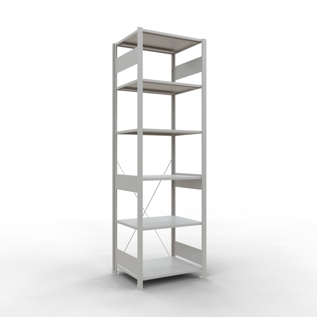 Imagen del producto: Estantería de cargas pequeñas SCHULTE gris claro, carga por estante 150 kg, HxAxF 2.500 x 810 x 636 mm