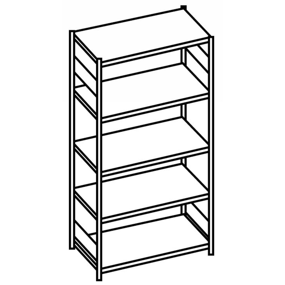 Número de imagen del producto 2: Estantería de cargas pequeñas ManOrga gris grafito/gris claro con 5 baldas de aglomerado, carga por estante 163 kg, HxAxF 2.000 x 1.290 x 600 mm