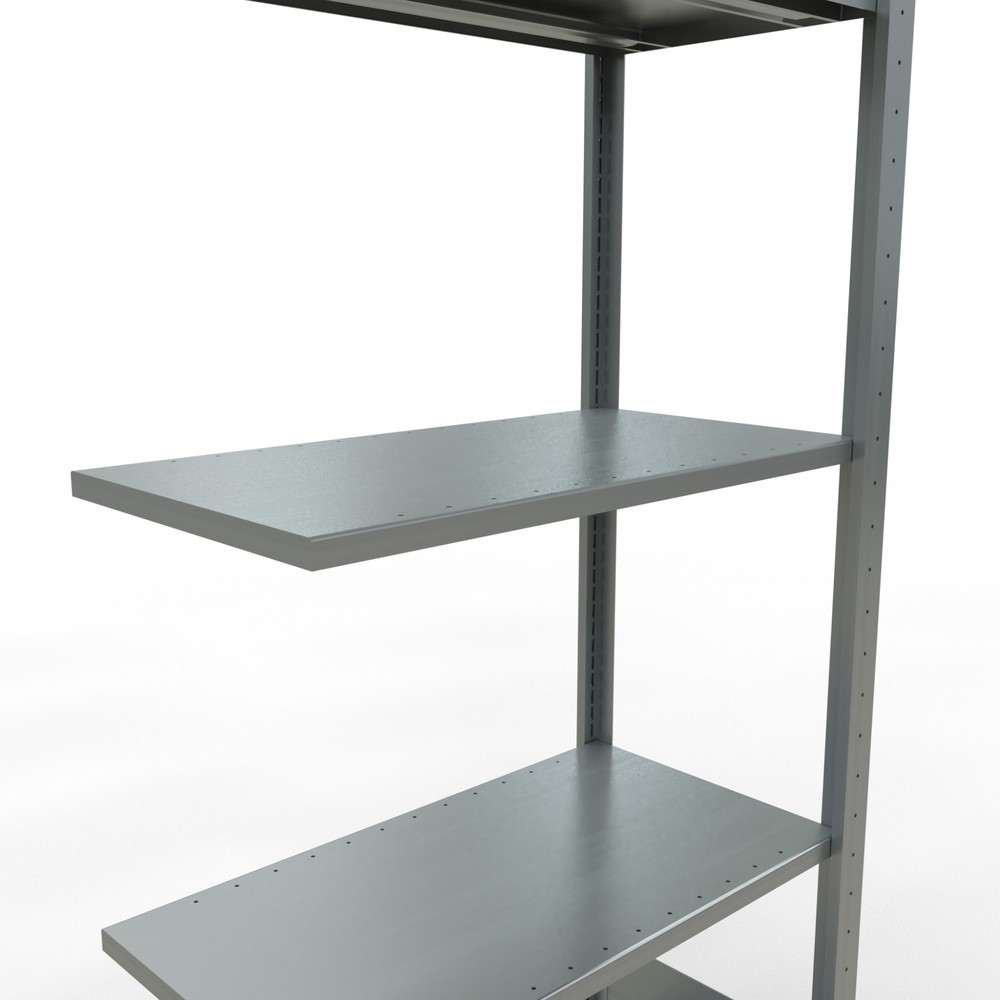 Número de imagen del producto 4: estantería de cargas pequeñas de montaje enchufable SCHULTE, módulo adicional, carga por estante 150 kg, galvanizado, alto H x An x F 2.000 x 750 x 400 mm