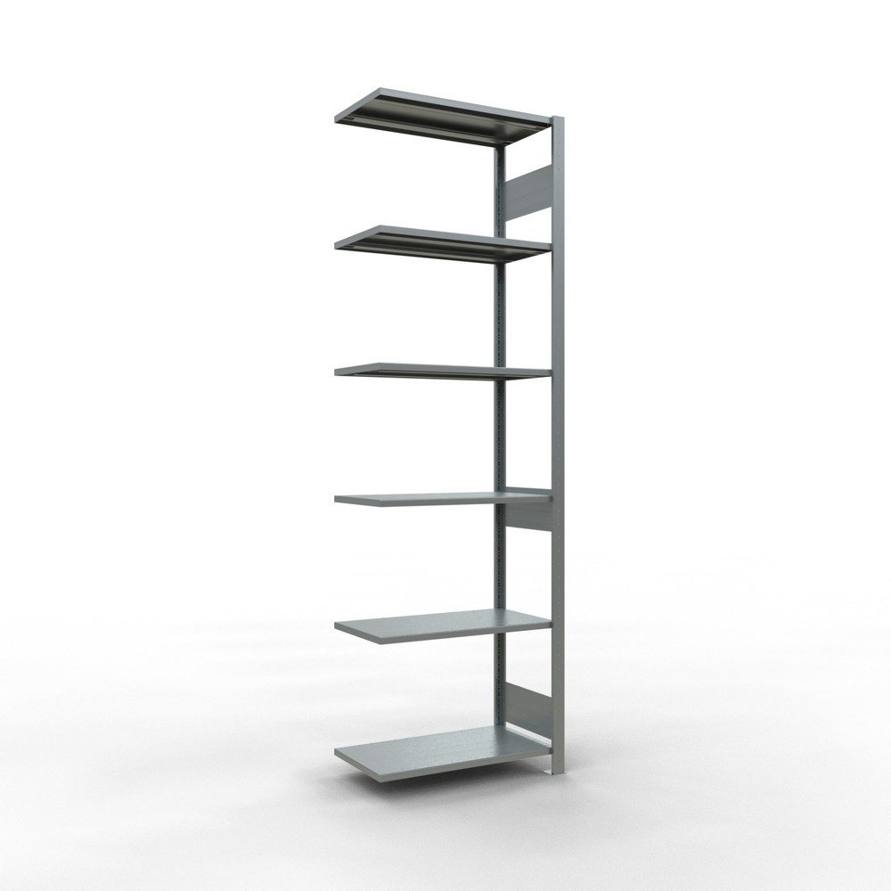 Imagen del producto: Estantería SCHULTE, módulo adicional, carga del estantería de cargas pequeñas 150 kg, galvanizado, alto H x An x F 2.500 x 750 x 400 mm