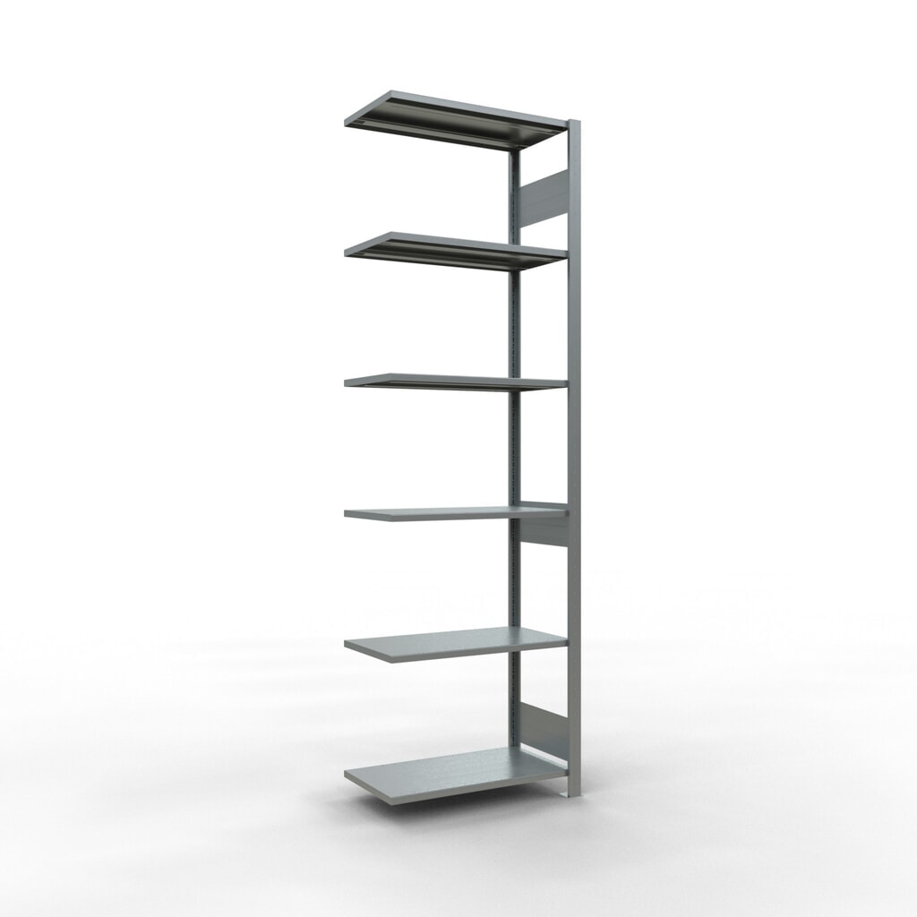 Estantería SCHULTE, módulo adicional, carga del estantería de cargas pequeñas 150 kg, galvanizado, alto H x An x F 2.500 x 750 x 400 mm Imagen del producto: Estantería SCHULTE, módulo adicional, carga del estantería de cargas pequeñas 150 kg, galvanizado, alto H x An x F 2.500 x 750 x 400 mm
