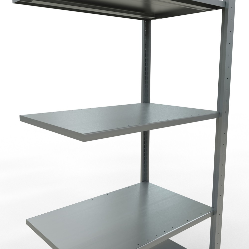 Número de imagen del producto 4: estantería de cargas pequeñas de montaje enchufable SCHULTE, módulo adicional, carga por estante 150 kg, galvanizado, alto H x An x F 2.000 x 750 x 500 mm