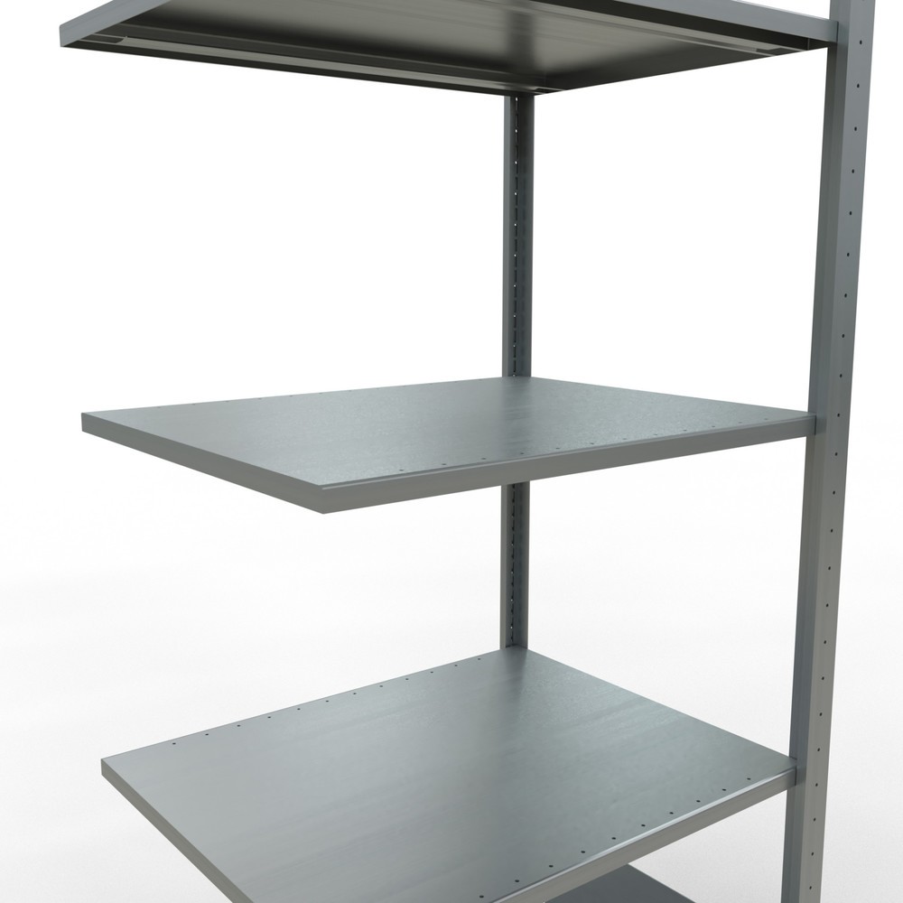 Número de imagen del producto 4: estantería de cargas pequeñas de montaje enchufable SCHULTE, módulo adicional, carga por estante 150 kg, galvanizado, alto H x An x F 2.000 x 750 x 600 mm