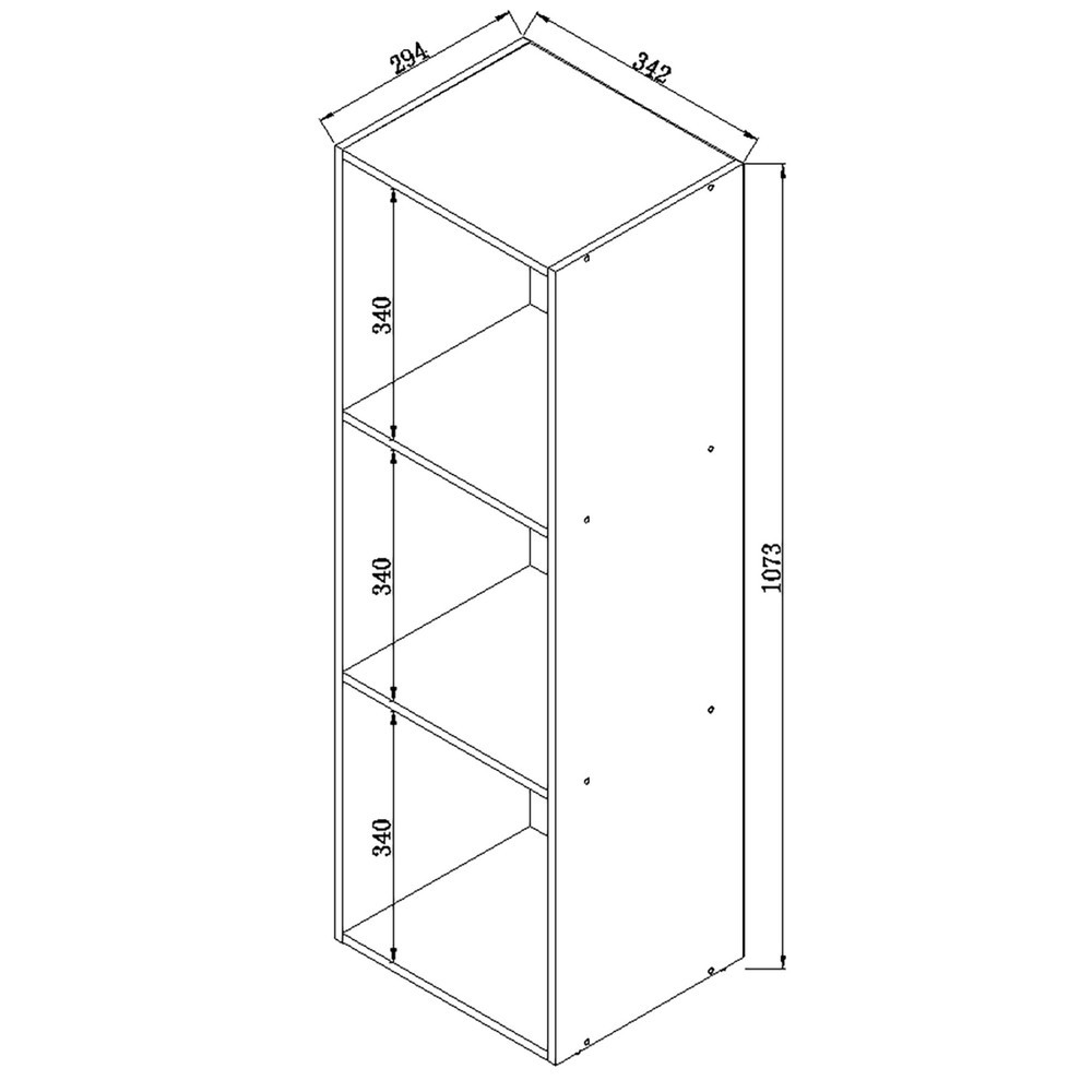 Número de imagen del producto 3: Estantería de oficina Offas de 3 baldas, gris