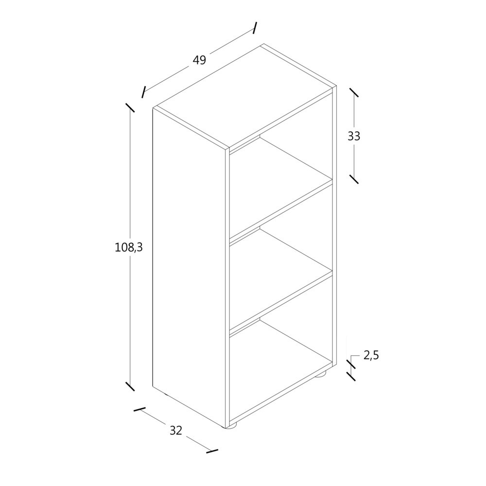 Número de imagen del producto 5: Estantería Ulas de 3 compartimentos, roble miel