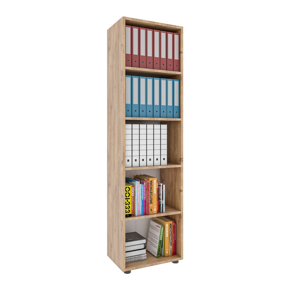 Número de imagen del producto 1: Estantería Ulas de 5 compartimentos, roble miel