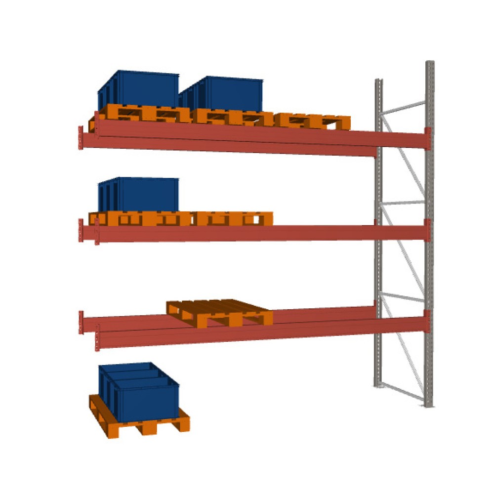 Imagen del producto: Estantería de paletización META MULTIPAL, módulo adicional, carga por estante 11.670 kg, H x An x Fo 3.800 x 3.600 x 1.100 mm