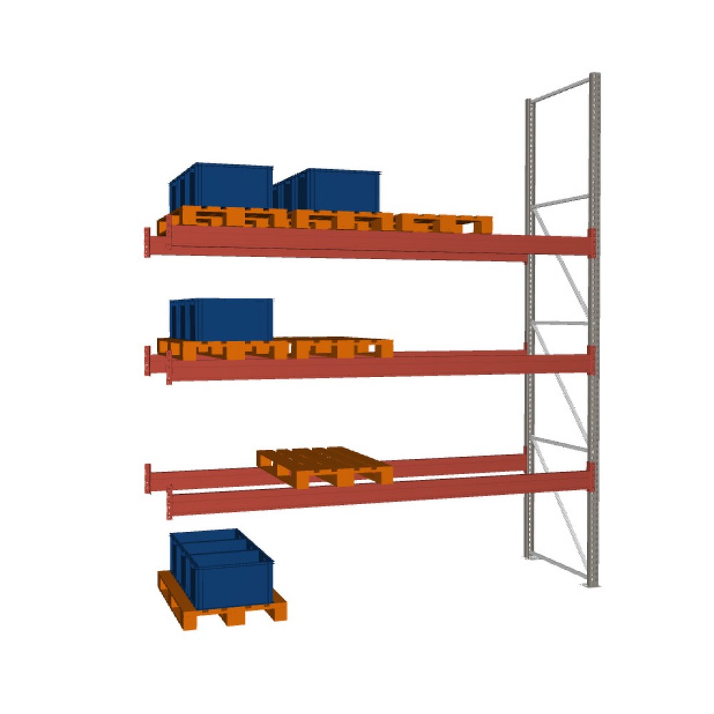 Imagen del producto: Estantería de paletización META MULTIPAL, módulo adicional, carga por estante 11.670 kg, H x An x Fo 4.400 x 3.600 x 1.100 mm