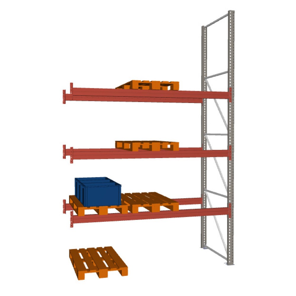 Imagen del producto: Estantería de paletización META MULTIPAL, módulo adicional, carga por estante 7.140 kg, H x An x Fo 4.400 x 2.700 x 1.100 mm