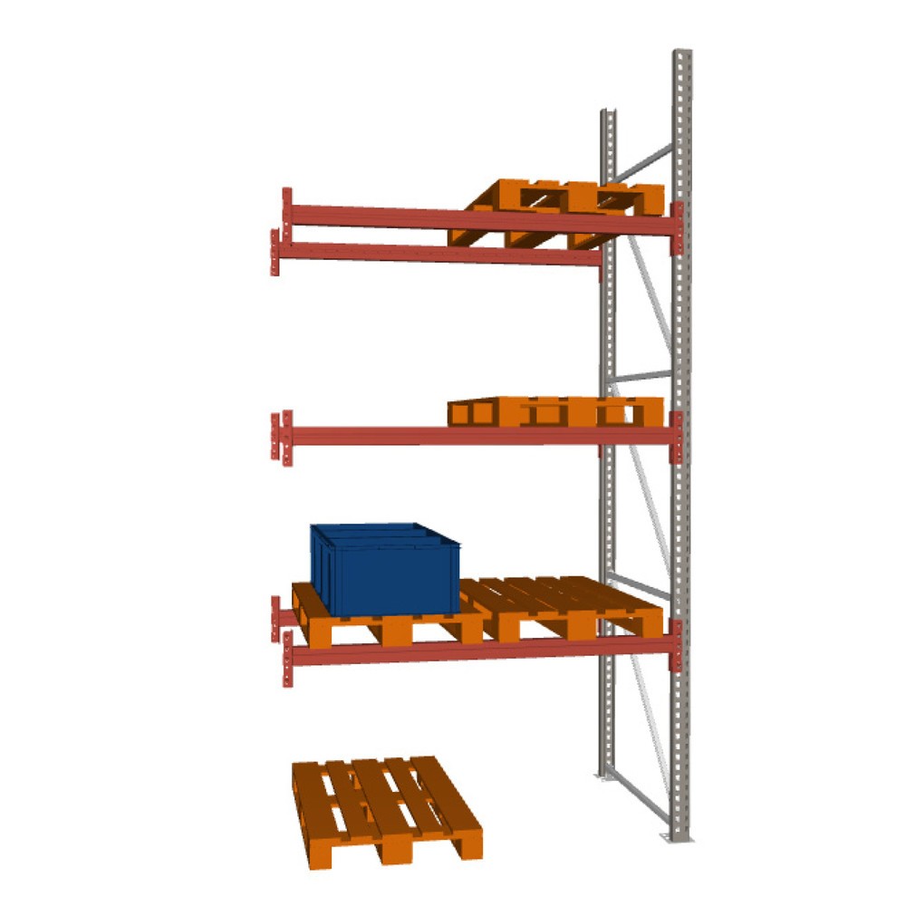 Imagen del producto: Estantería de paletización META MULTIPAL, módulo adicional, carga por estante 6.660 kg, H x An x Fo 3.800 x 1.825 x 1.100 mm