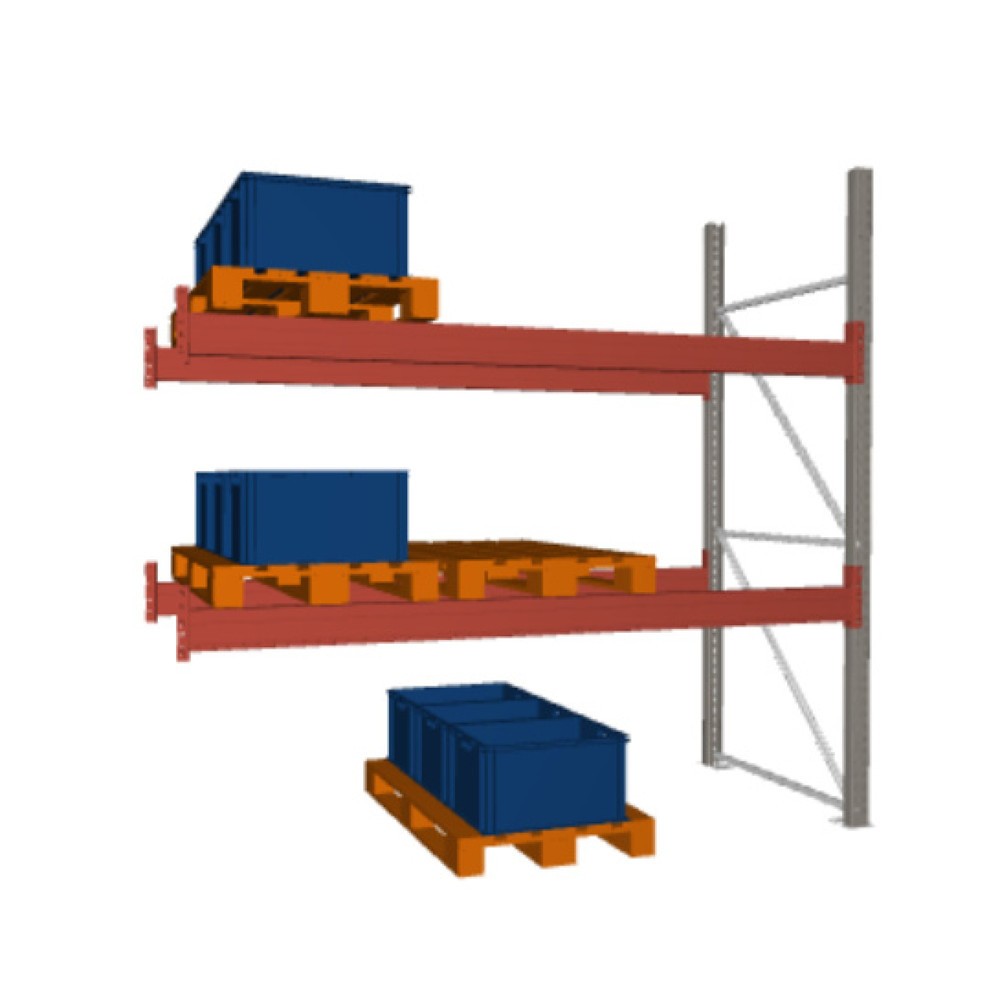 Imagen del producto: Estantería de paletización META MULTIPAL, módulo adicional, carga por estante 4.700 kg, H x An x Fo 2.700 x 2.700 x 1.100 mm