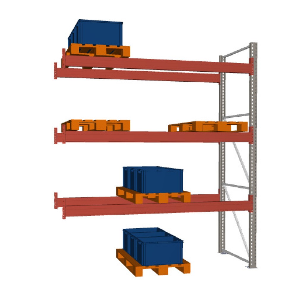 Imagen del producto: Estantería de paletización META MULTIPAL, módulo adicional, carga por estante 8.790 kg, H x An x Fo 3.800 x 2.700 x 1.100 mm