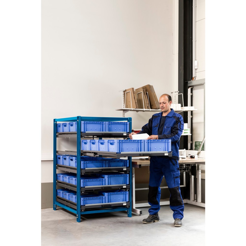 Número de imagen del producto 2: Estantería extraíble compacta con 5 gavetas, carga por estante 150 kg, altura 1.700 mm