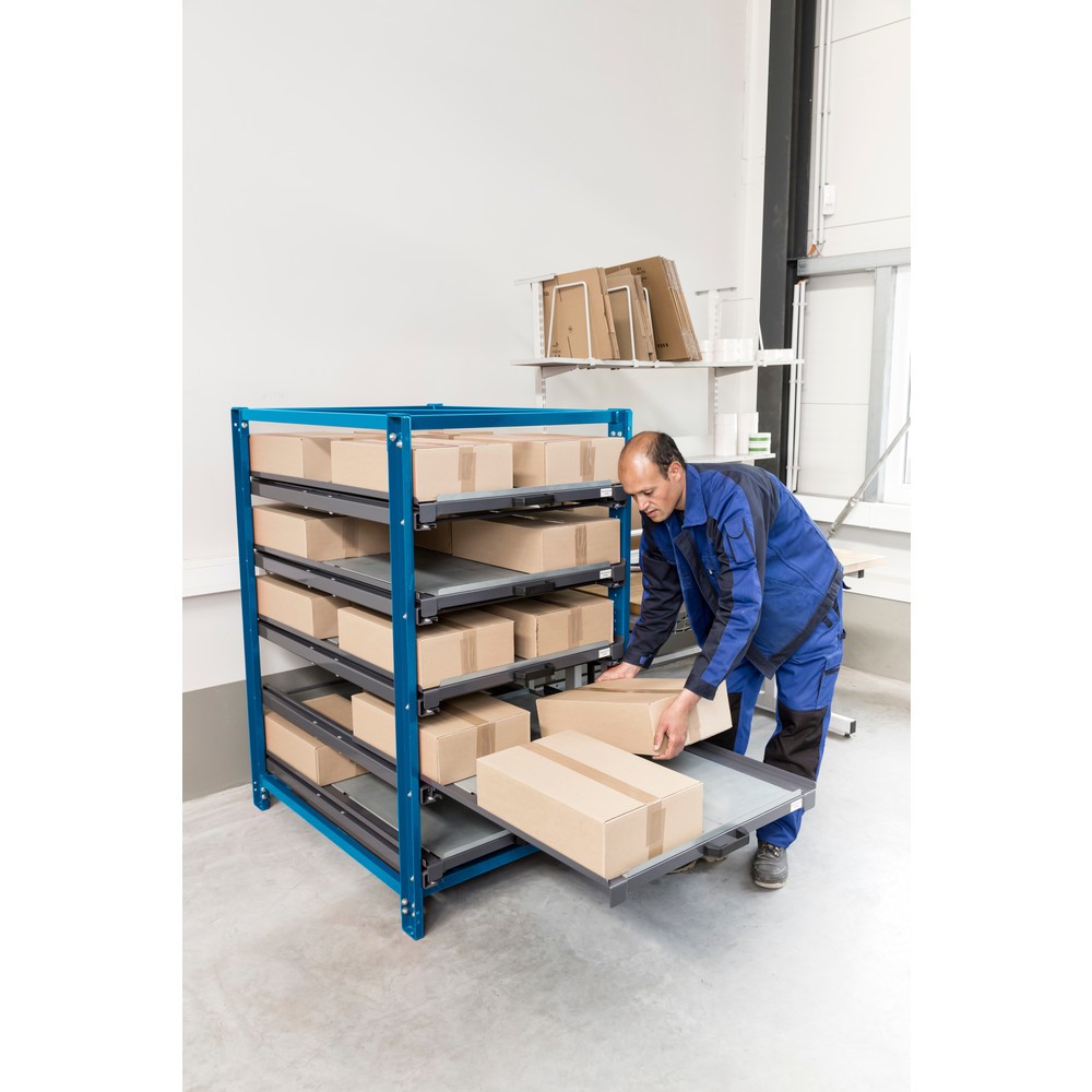 Número de imagen del producto 2: Estantería extraíble compacta con 4 gavetas, carga por estante 150 kg, altura 1.700 mm