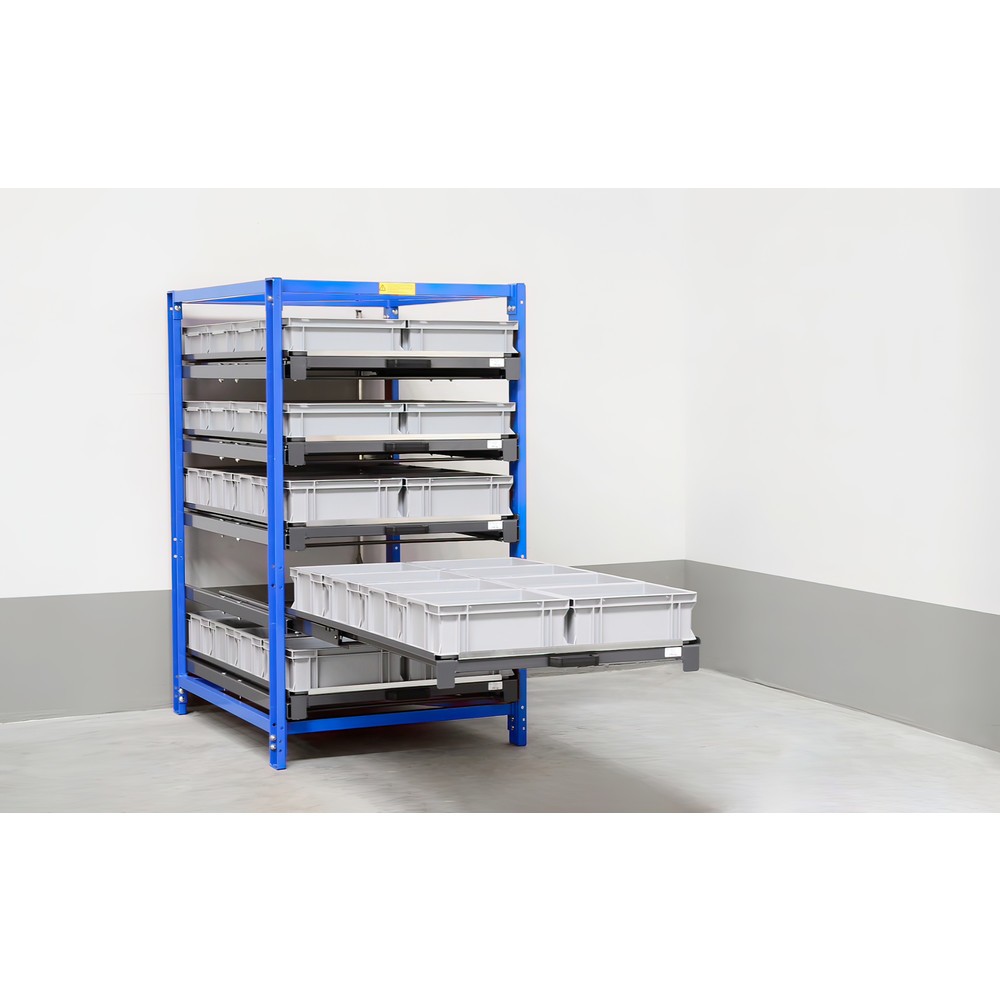 Número de imagen del producto 4: Estantería extraíble compacta con 5 gavetas, carga por estante 150 kg, altura 1.700 mm