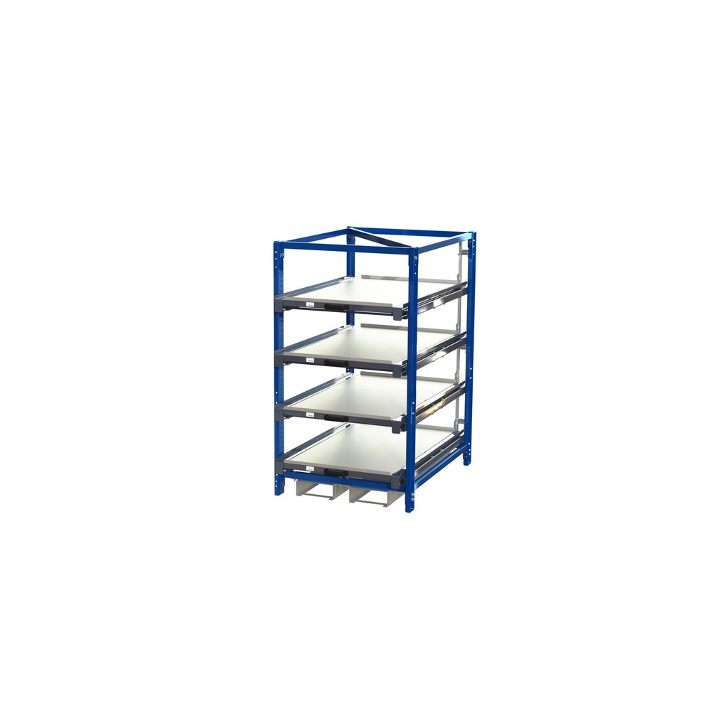 Número de imagen del producto 1: Estantería extraíble compacta con 4 gavetas, carga por estante 150 kg, altura 1.700 mm, con huecos para horquillas