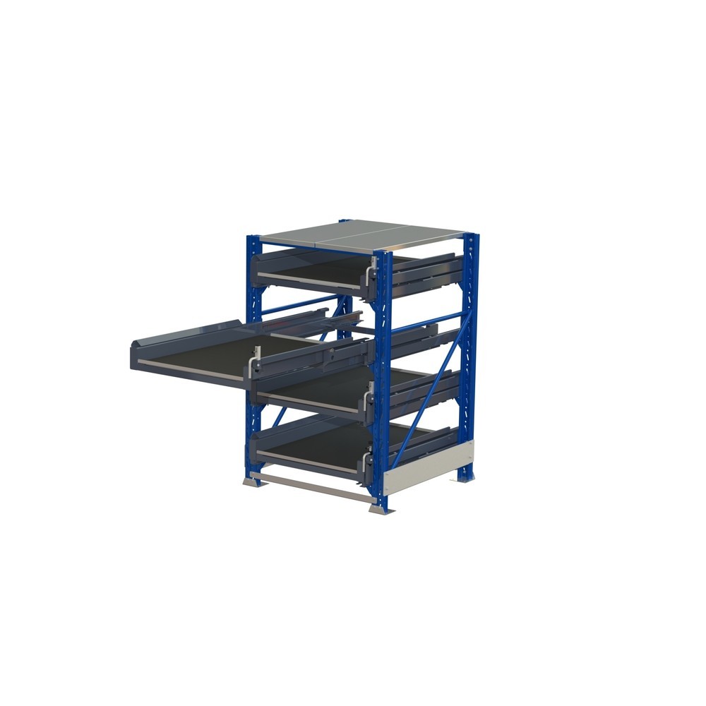 Número de imagen del producto 1: Estantería extraíble de cargas pesadas con 4 gavetas, capacidad de carga 600 kg, profundidad de extracción 100 %
