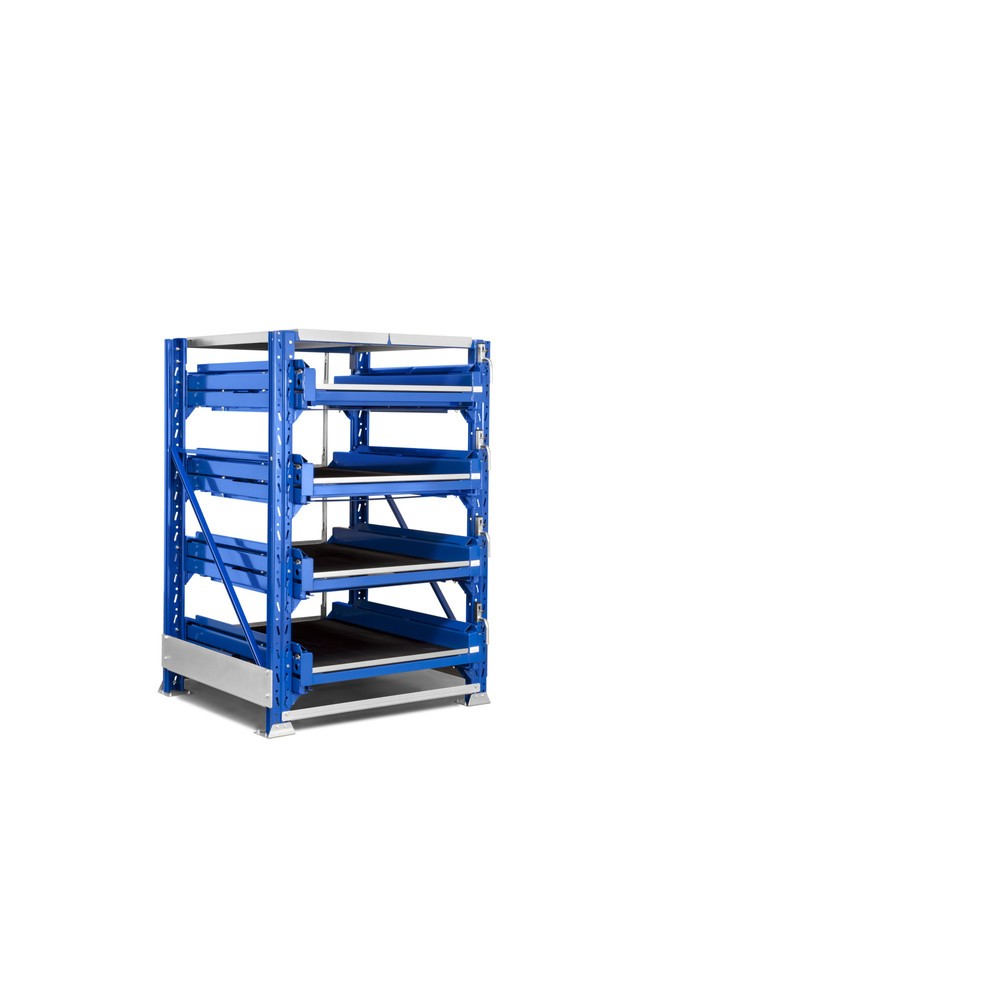 Número de imagen del producto 2: Estantería extraíble de cargas pesadas con 4 gavetas, capacidad de carga 600 kg, profundidad de extracción 100 %